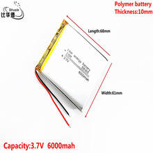 Bateria de polímero de lítio, 3.7v, 6000mah, 106168 litros de energia para bateria de íon de lítio/li-ion para tablet pc bank, gps, mp3,mp4 2024 - compre barato