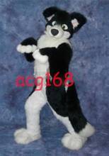 Halloween Parade Long Fur Black Husky Dog Mascot Costume Suit Fancy Dress Outfit  Christmas Birthday Mascot Costume Handmade 2024 - buy cheap