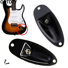 Ootdty preto barco entrada tomada placa jack com parafusos para guitarra at 2024 - compre barato