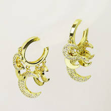 5Pairs Zirconia Crescent shape Earrings  Hoop earrings Fashion hoop earrings Gold color earrings Gift for women jewelry 51567 2024 - buy cheap