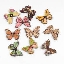 20pcs 21x28mm 2Holes Colorful Butterfly Wooden Buttons For Clothing Scrapbooking Crafts Sewing Buttons DIY Decorative 2024 - buy cheap