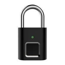 Smart  Thumbprint Door Padlocks Rechargeable Door Lock Fingerprint Smart Padlock USB Keyless Quick Unlock Drop Shipping 2024 - buy cheap