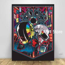 Daft-Póster de música de máscara de casco Punk, lienzo de pintura artística, imágenes de pared para decoración de sala de estar, decoración del hogar, Unframe 2024 - compra barato