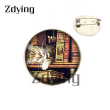 Zdying-broche Vintage para libros, alfiler de vidrio para fotos, cabujón, insignia, broches para muchos libros, joyería chapada en plata, BK043 2024 - compra barato