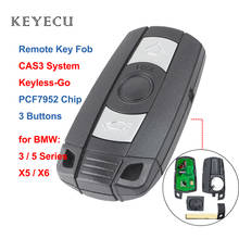 Пульт дистанционного управления Keyecu для BMW CAS3 3/5 Series X5 2006-2011, полный интеллектуальный ключ с функцией бесключевого доступа, 315 МГц/868 МГц, PCF7952 2024 - купить недорого