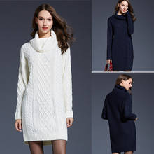 Suéter grueso de cuello alto holgado para mujer, Jersey cálido de cuello blanco, otoño e invierno, 2019 2024 - compra barato