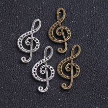 10pcs Fashion Two Color Metal 15*33mm Drill 1mm Lovely Musical Note Jewelry Charms Pendants Jewelry Findings 2024 - buy cheap