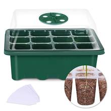 12 Cell Plastic Nursery Pots Nursery cultivation Pots Garden Plant Seedling Tray Germination Box with Cover Gardening dropship 2024 - buy cheap
