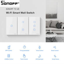 SONOFF-interruptor inteligente T2 TX para el hogar, dispositivo de 1/2/3 entradas, WiFi, RF, Control remoto, Ewelink, vista en tiempo Real, funciona con Alexa y Google Home 2024 - compra barato