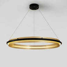 Black Plus Gold LED Pendant Light Simple Round Rings Postmodern Hanging Lamp For Dining Bar Restaurant Indoor Home Decoration 2024 - buy cheap