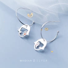 MODIAN-pendientes de aro con Forma de cara para mujer, de Plata de Ley 925, con gancho, joyería fina Original 2024 - compra barato