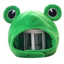 Funny Big Frog Eyes Cartoon Plush Hat Toy Green Headgear Cap Cosplay Costume 2024 - buy cheap