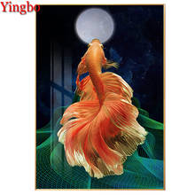 Diamond Painting Koi fish Moon Scenery 5d Diamond Embroidery Full Display Diamond Mosaic Cross Stitch Abstract Art 2024 - buy cheap