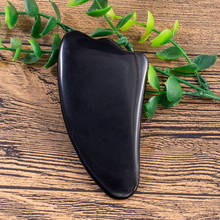 Fubaoying New Natural Jade Guasha Black Obsidian Stone Body Facial Eye Scraping Massage Tool 1PC 2024 - buy cheap