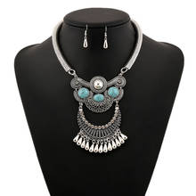 LOVBEAFAS Fashion Maxi Necklace Earrings Women Jewelry Sets Crystal Pendant Women Collares Statement Choker Necklaces 2024 - buy cheap