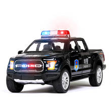 Автомобиль игрушечный Ford F150 1/32 из модель машины пикап сплава с литой подсветильник кой, полицейские игрушки, автомобиль для детей 2024 - купить недорого