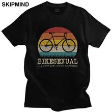 Vintage Bikesexual T Shirt Men Short Sleeve I'll ride just about anything T-shirt Cyclist Bicycle Tshirt Cotton Bike Cycling Tee 2024 - buy cheap