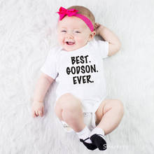 2019 New Design Fashion Best Godson Ever Baby Bodysuit Cotton Newborn Baby Boy Girl Short Sleeve Outfit Clothes 2024 - buy cheap