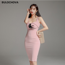 Good Quality Women Spaghetti Strap Zippers Knee Length Dresses 2021 Summer Designer Ladies Slim Package Hip Split Dress Vestidos 2024 - buy cheap