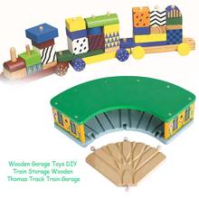 5 Way Wood Station Green Garage Wood Railway Station Track Train Slot Railway Accessories Toy For Kids Gift Fit Thomas Brio Ika 2024 - buy cheap