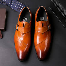 Мужские кожаные лоферы с ремешком в итальянском стиле; Мужские вечерние туфли в деловом стиле; Элегантные модельные туфли для мужчин; Дышащая обувь 2024 - купить недорого