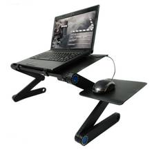 Dois ventilador de mesa portátil dobrável ajustável mesa dobrável mesa portátil mesa mesa para notebook ventilado suporte cama 2024 - compre barato