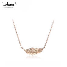 Lokaer Classic Stainless Steel Chains Chokers Necklace Jewelry Rose Gold Color Feather Neckalces Bridal Wedding Jewelry N18032 2024 - buy cheap