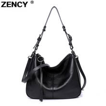 Zency 2021 novo 100% genuíno couro de vaca das mulheres ombro mensageiro lidar com saco das senhoras do sexo feminino superior bolsas menina hobo satchel 2024 - compre barato