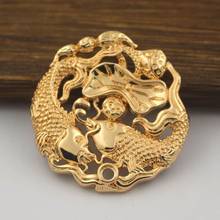 10pcs Goldfish Lotus Flower Charms Embellishment Stamping Base Quality Metal Gold Color DIY Wedding Hair Jewelry Accessories 2024 - buy cheap