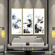 Pintura a óleo abstrata moderna impressão em tela 3pcs estilo chinês paisagem impressão da arte da parede imagem para decoração casa 2024 - compre barato