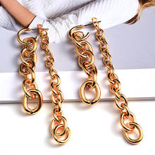 New Design Long Metal Chain Jewelry High-Quality Fashion Gold Drop Earrings Accessories For Women Wholesale 2024 - buy cheap