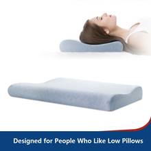 Almohada de algodón con diseño ergonómico para dormir, cojín bajo con memoria espacial de rebote lento, para dormir, regalo de Navidad 2024 - compra barato