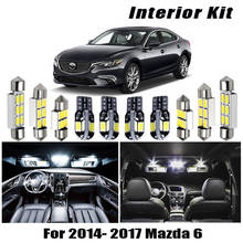 Kit de pacote interior de lâmpadas led, 13 peças, para mazda 2014- 2017, 6 cúpula de mapa, lâmpada de placa de licença de cortesia 2024 - compre barato