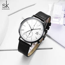 Shengke Watches Men Fashion Business Clock Case Relogio Masculino Leather Band Watch Quartz Business Wristwatch Reloj Hombre 2024 - buy cheap