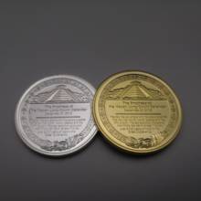A profecia do calendário maia ouro prata moeda comemorativa pirâmide prata banhado a ouro méxico moedas lembrança presentes 2024 - compre barato