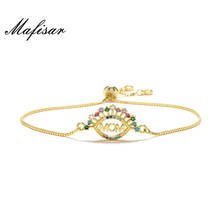 Mafisar 2021 New Fashion Gold/Silver Color Mom Charm Bracelets For Mother Women Unique Design Mixed Color CZ Jewelry Gift 2024 - buy cheap