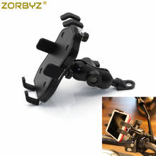 Zorbyz suporte de telefone celular para motocicleta preto ajustável, espelho retrovisor, suporte de navegação 2024 - compre barato