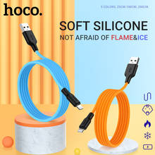 hoco usb cable for lightning charging data sync for iphone 11 X for ipad charger wire 2.4A short soft silicone cord fast charge 2024 - buy cheap