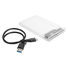 VKTECH 2,5 дюймов прозрачный жесткий диск SSD чехол Корпус SATA III к USB 3,0 SSD твердотельный жесткий диск коробка для ноутбука 2024 - купить недорого