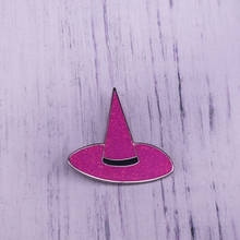 Red Glitter Hat Lapel Pin Witch Hat Enamel Brooch Halloween Accessory For Coat Scarf Sweater jackets Badge 2024 - buy cheap