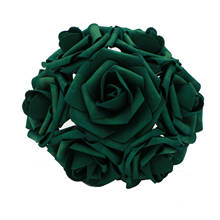 Rosas artificiales de color verde esmeralda, ramo de flores verdes de cazador de 8cm, 100 Uds., decoración de recepción de la boda, LNRS004 2024 - compra barato