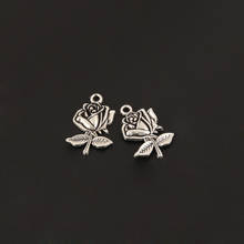 20pcs Flower Rose Charms  Silver Color Floral Findings Plants Pendants DIY Jewelry Making Accessorie 2024 - buy cheap