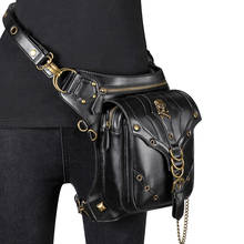 Black Unisex Steampunk Fanny Bag Steam Punk Retro Rock Gothic Goth Shoulder Waist Bag for Packs Men Fashion Motorcycle Leg Purse 2024 - buy cheap