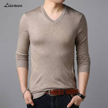 12 cores Homens Pullovers 2019 Nova Chegada Puxar Homme Dos Homens Blusas De Malha Dos Homens Com Decote Em V de Lã Cashmere Pullover Camisola Dos Homens Casuais