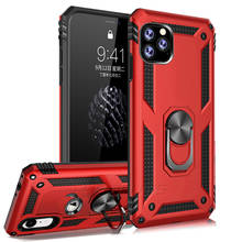 Luxury Shockproof Armor Case For iPhone 11 Pro XR XS Max X 6 6S 7 8 Plus Magnet Metal Ring Kickstand Silicone Case Bumper Shell 2024 - buy cheap