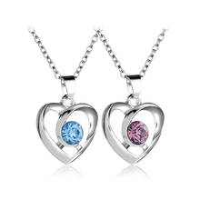 Lucky Hollow Love Heart Simple colored zircon Pendant Necklace Love Woman Mother Girl Gift Wedding blessing Jewelry 2024 - buy cheap