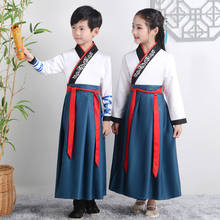 Vestido Retro chino Oriental para niños y niñas, trajes de baile tradicional bordado, traje Hanfu Tang, actuación en escenario 2024 - compra barato