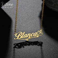 Uzone Hollow Rose Custom Name Necklace Stainless Steel Personalized Letter Nameplate Necklaces For Women Lover Wedding Gift 2024 - buy cheap