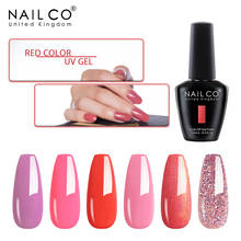 NAILCO Red Color Gel 15ML Soak Off  UV LED  Nail Gel Polish Semi Permanant Gel Nail Art Varnish Top Base Gellak 2024 - buy cheap