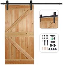 Kit de ferragens para porta deslizante, 4-16 pés, estilo clássico, porta de madeira, suporte em forma j preto, para uma única porta 2024 - compre barato